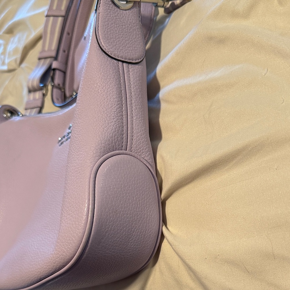 Kate Spade Lavender Pebbled Leather Crossbody with Striped Strap and Coin Pouch - Picture 3 of 10
